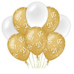 Foto van Paper dreams ballonnen 21 jaar dames latex goud/wit