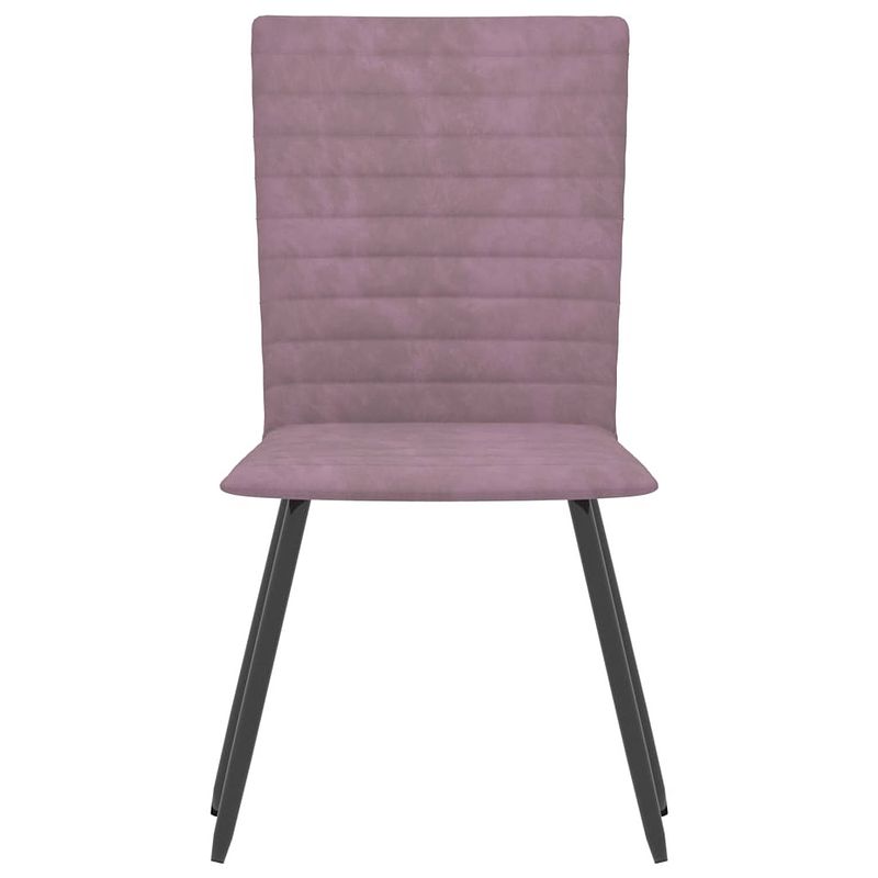 Foto van The living store eetkamerstoelen - roze - 42 x 53 x 86.5 cm - gestreept - set van 2