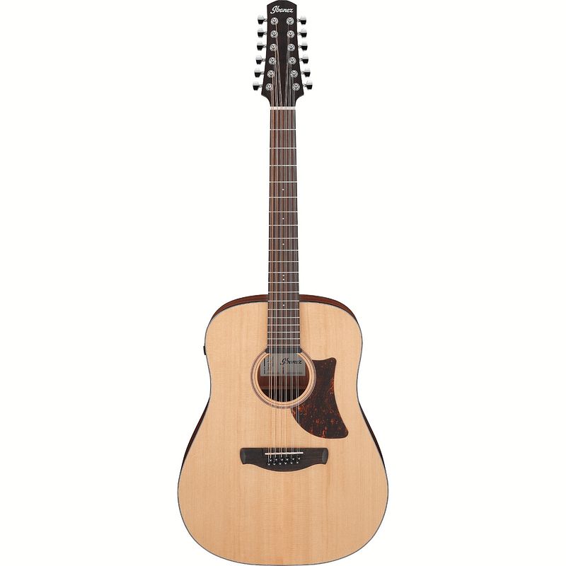 Foto van Ibanez aad1012e advanced acoustic open pore natural 12-snarige elektrisch-akoestische westerngitaar