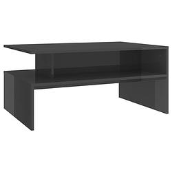 Foto van Vidaxl salontafel 90x60x42,5 cm spaanplaat hoogglans grijs