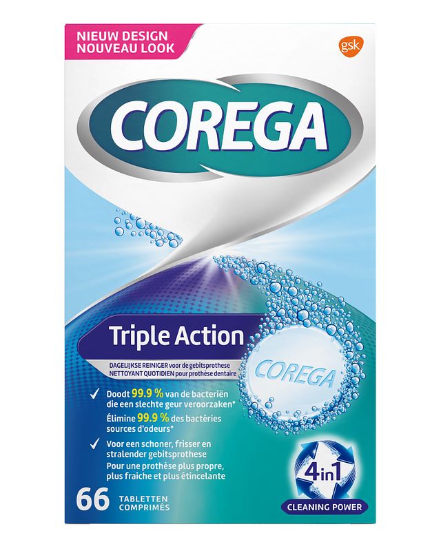 Foto van Corega triple action gebitsprothese tabletten