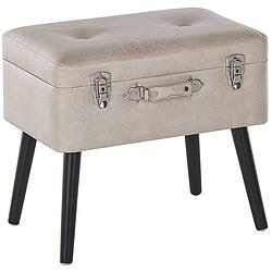 Foto van Beliani mallard - hocker-beige-kunstleer