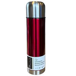 Foto van Thermosfles met beker, 0.45 l , rood, roestvrij staal - 25 x 7 x 7 x cm