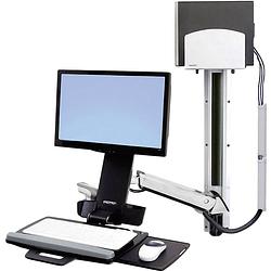 Foto van Ergotron styleview sit-stand combo system monitor-wandbeugel 1-voudig 25,4 cm (10) - 61,0 cm (24) in hoogte verstelbaar, toetsenbordhouder, kantelbaar,