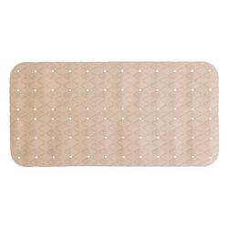 Foto van Douche/bad anti-slip mat badkamer - pvc - beige - 70 x 35 cm - rechthoek - badmatjes