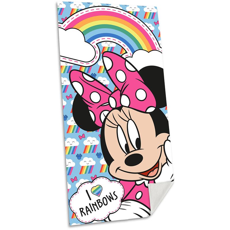 Foto van Disney minnie mouse strand/badlaken - 70 x 140 cm - katoen - voor kinderen - strandlakens