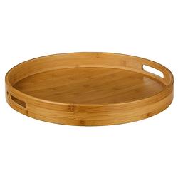 Foto van Decopatent® houten dienblad rond - ø40 cm - rond koffie - thee