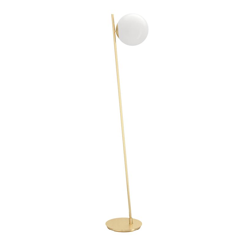 Foto van Eglo rondo 4 vloerlamp - e27 - 174,5 cm - goud/wit - glas/staal