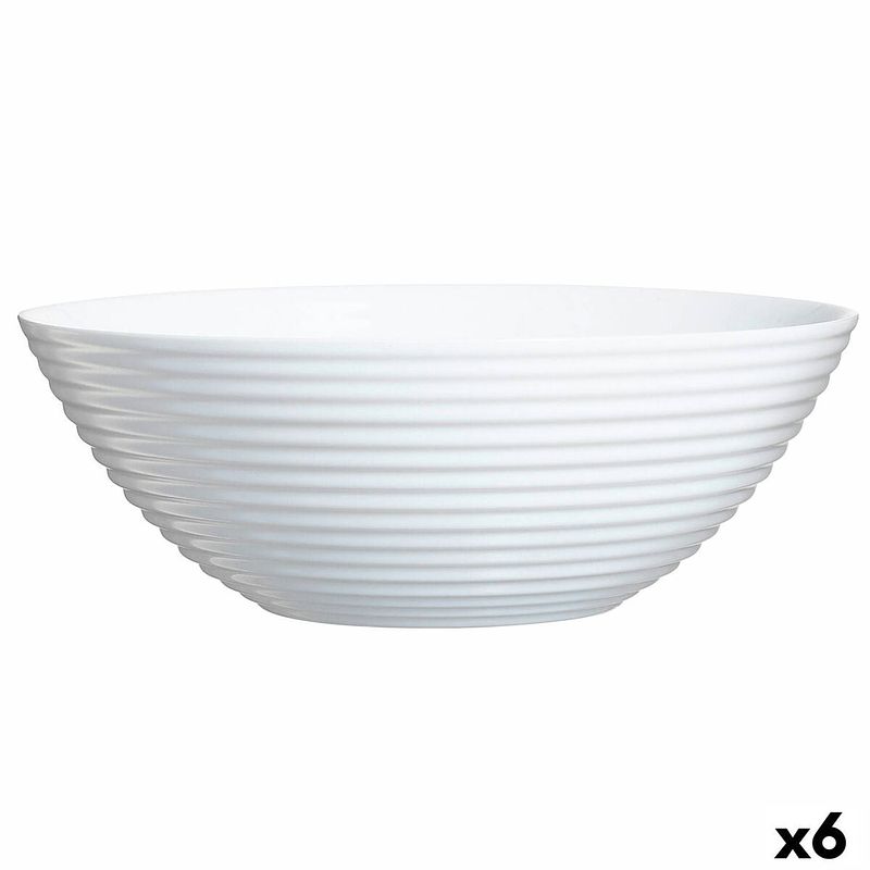 Foto van Saladekom luminarc harena wit glas (ø 27,3 cm) (6 stuks)