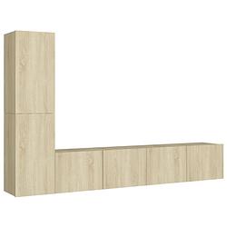 Foto van The living store televisiewandmeubelset sonoma eiken - 80x30x30 cm - 30.5x30x60 cm