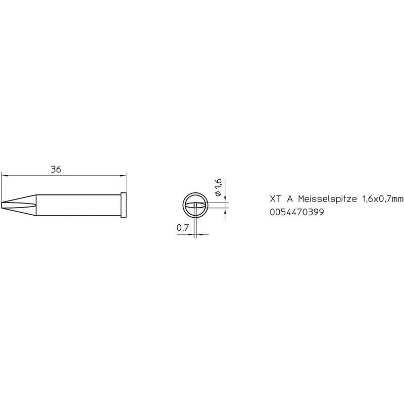 Foto van Weller xt-a soldeerpunt beitelvorm grootte soldeerpunt 1.6 mm inhoud: 1 stuk(s)