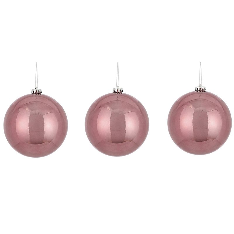 Foto van 3x grote kunststof kerstballen roze 15 cm - kerstbal