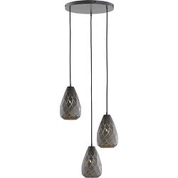 Foto van Trio hanglamp onyx 150 x 35 cm e27 staal 42w antraciet/goud