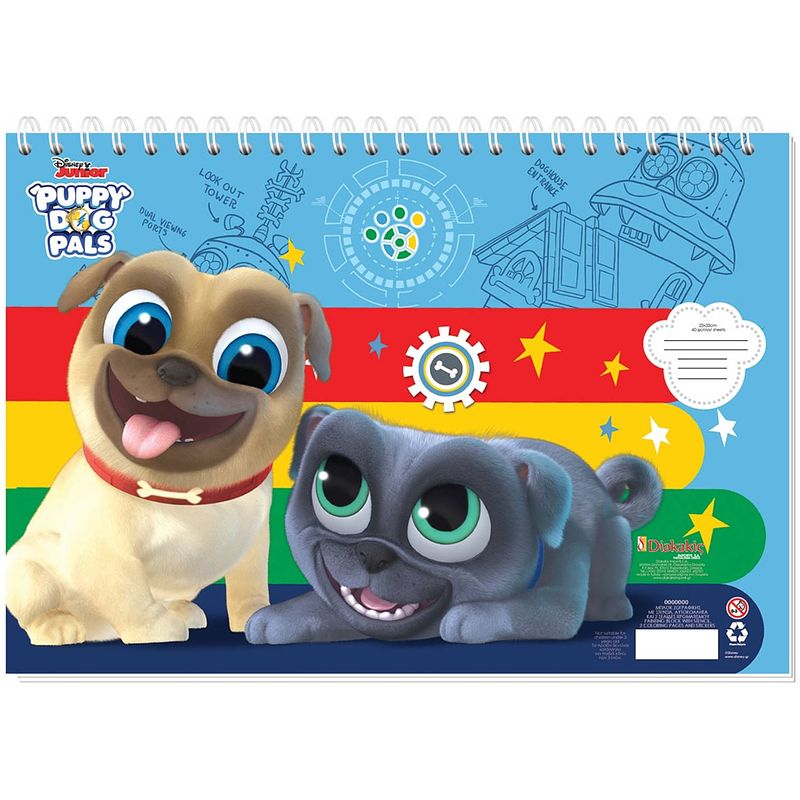 Foto van Disney sticker- en kleurboek puppy dog pals 33 cm papier blauw