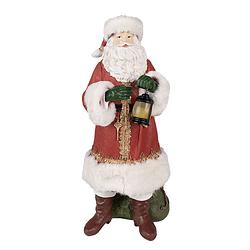 Foto van Haes deco - kerstman deco figuur 21x18x45 cm - rood - kerst figuur, kerstdecoratie