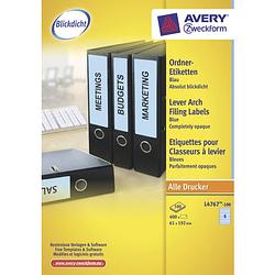 Foto van Ordnerrugetiket avery 192x61mm blauw 100 vel 4 etiketten per vel