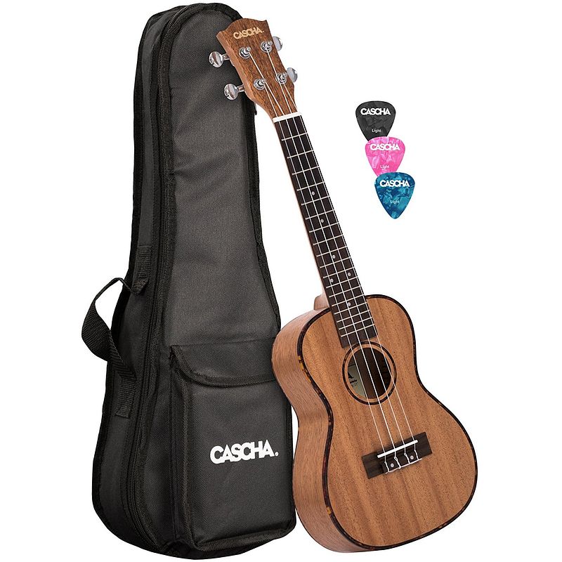 Foto van Cascha hh 2035 premium concert ukelele met tas en plectra