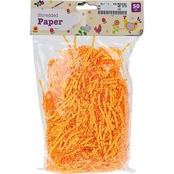 Foto van Decoratie paasgras vulmateriaal - crepe papier - oranje - 50 gram - feestdecoratievoorwerp