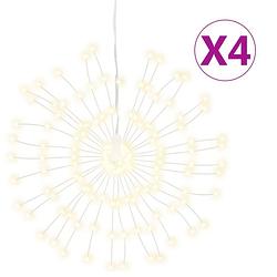 Foto van Vidaxl kerstverlichting vuurwerk 4 st 140 warmwitte led'ss 17 cm