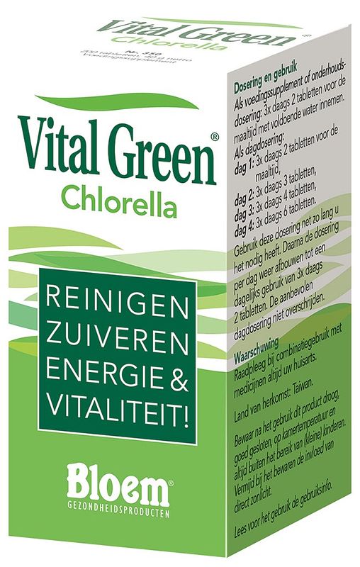 Foto van Vital green chlorella tabletten 200st