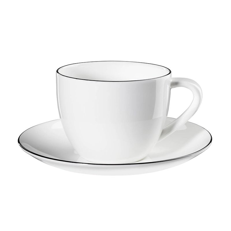 Foto van Asa selection cappuccino kop met schotel a table ligne noire 250 ml