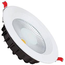 Foto van Led downlight - verona - inbouw rond 15w - helder/koud wit 6400k - mat wit aluminium - ø170mm