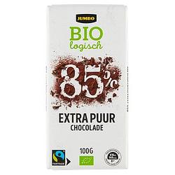 Foto van Jumbo chocolade extra puur 85% biologisch 100g