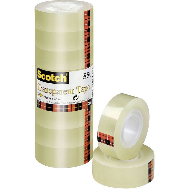 Foto van Scotch plakband scotch 550 ft 19 mm x 33 m, 8 rolletjes