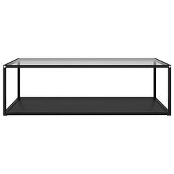 Foto van The living store salontafel 2-laags gehard glas en gepoedercoat staal - 120 x 60 x 35 cm - transparant en zwart