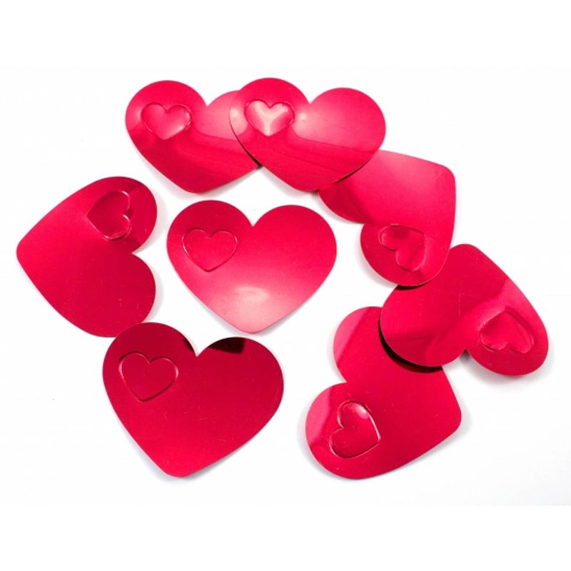 Foto van 10x mega confetti rode hartjes - valentijn / bruiloft confetti