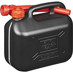Foto van Jerrycan benzine kunststof 5 liter met flexibele tuit + anti overloop trechter