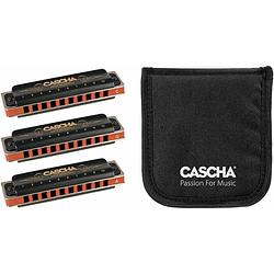 Foto van Cascha hh 2343 pro harmonica pack set van 3 diatonische harmonica'ss c-g-a