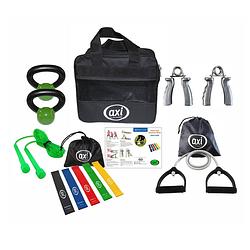 Foto van Axi fitness bag tas met weerstandsbanden / weerstandskabel / handtrainer / kettlebells & springtouw