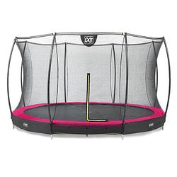 Foto van Exit silhouette verlaagde trampoline met veiligheidsnet rond - 183 cm - roze