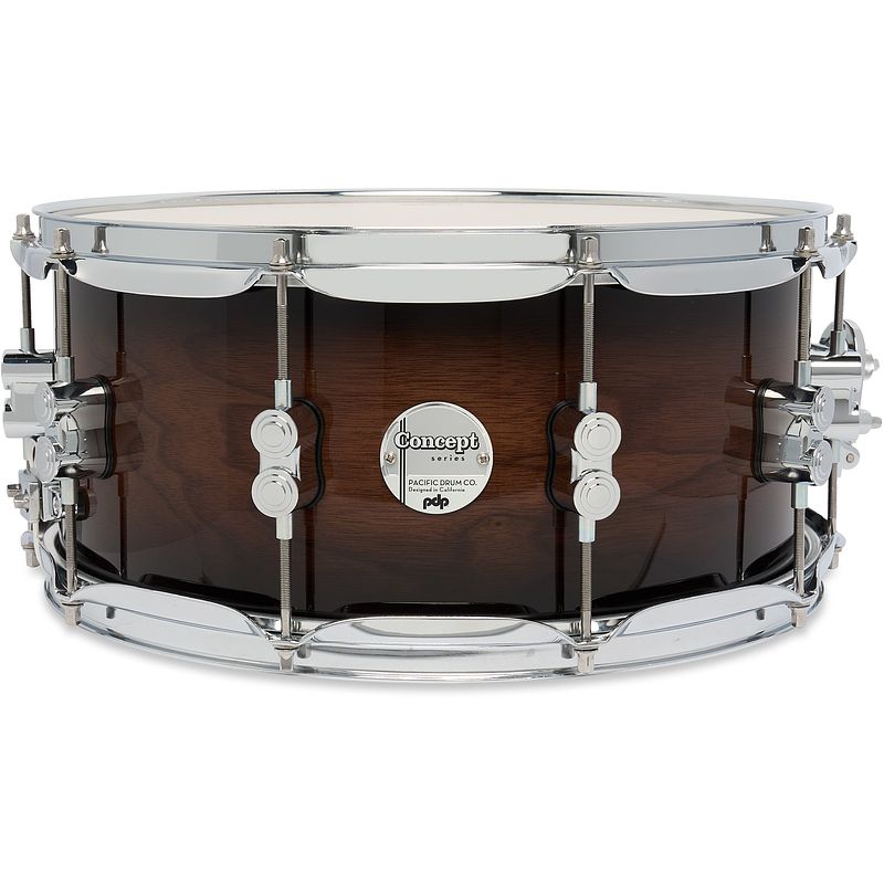 Foto van Pdp drums concept maple exotic walnut to charcoal burst 14 x 6.5 inch snaredrum