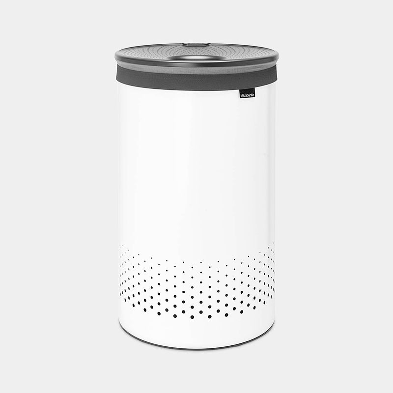 Foto van Brabantia wasbox 60 liter - white / dark grey kunststof deksel