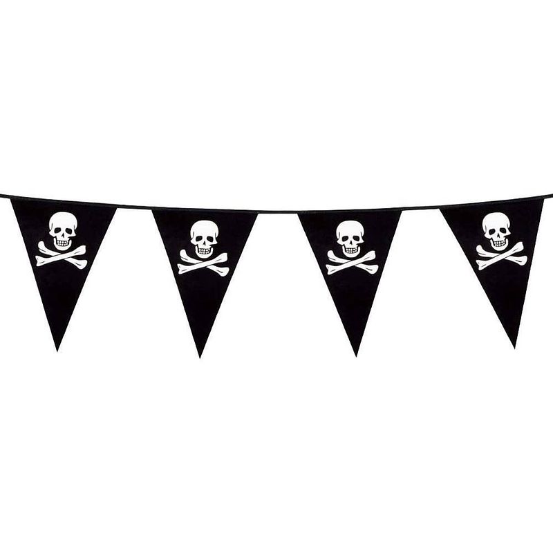 Foto van Boland vlaggenlijn driehoek piraat 6 meter zwart/wit