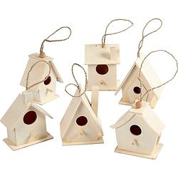 Foto van Creativ company vogelhuis hout 7cm, 6st.