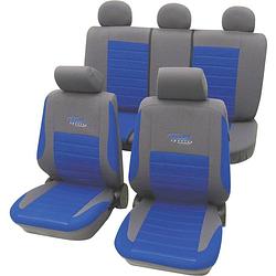 Foto van Cartrend 60120 active autostoelhoes 11-delig polyester blauw bestuurder, passagier, achterbank