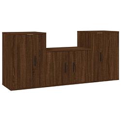 Foto van The living store televisiekastenset - bruineiken - 1x 57x34.5x40 cm / 2x 40x34.5x60 cm - trendy design