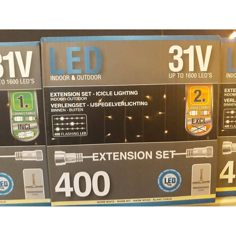 Foto van Koppelverlichting 31volt connect extend (exclusief adapter) 400led met flas kerstverlichting