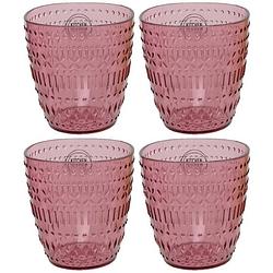 Foto van Set van 4x stuks kunststof bekers roze 200 ml - drinkglazen