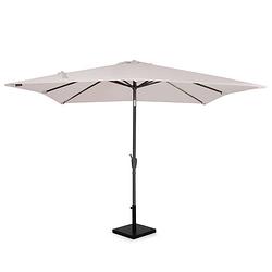 Foto van Vonroc premium parasol rosolina 280x280cm - stokparasol combi set incl. parasolvoet - beige