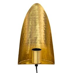 Foto van Haes deco - wandlamp - dramatic chic - stijlvolle lamp, 16x7x25 cm - goudkleurig metaal - muurlamp, sfeerlamp