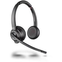 Foto van Plantronics w8220 usb binaural anc on ear headset bluetooth, dect telefoon stereo zwart noise cancelling microfoon uitschakelbaar (mute)