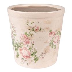 Foto van Clayre & eef bloempot ø 15x14 cm roze beige keramiek bloemen bloempot binnen plantenpot plant pot roze bloempot binnen