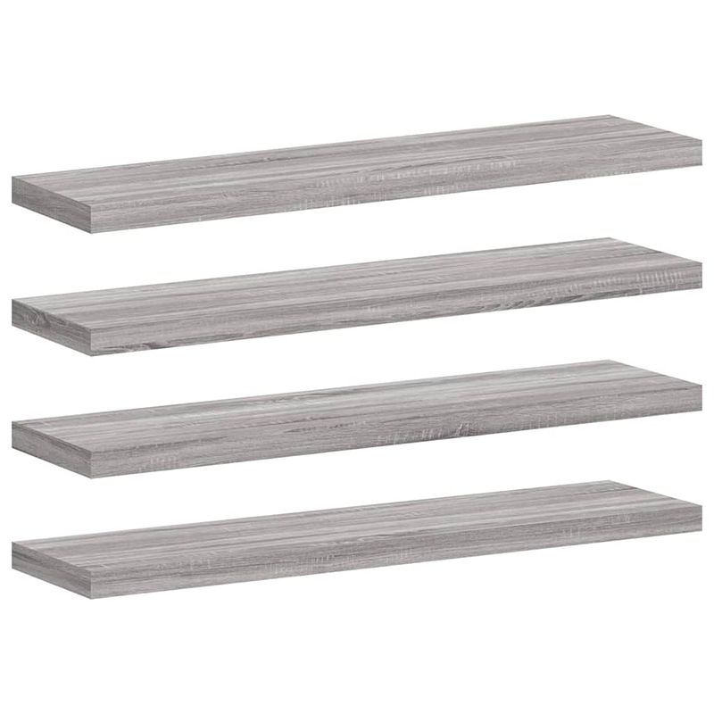 Foto van Vidaxl wandschappen 4 st 40x10x1,5 cm bewerkt hout grijs sonoma eiken