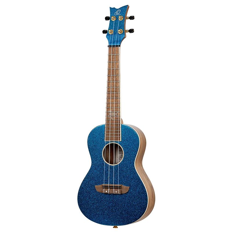 Foto van Ortega ruel-mbl element series concert size ukulele metallic blue concert ukelele met gigbag