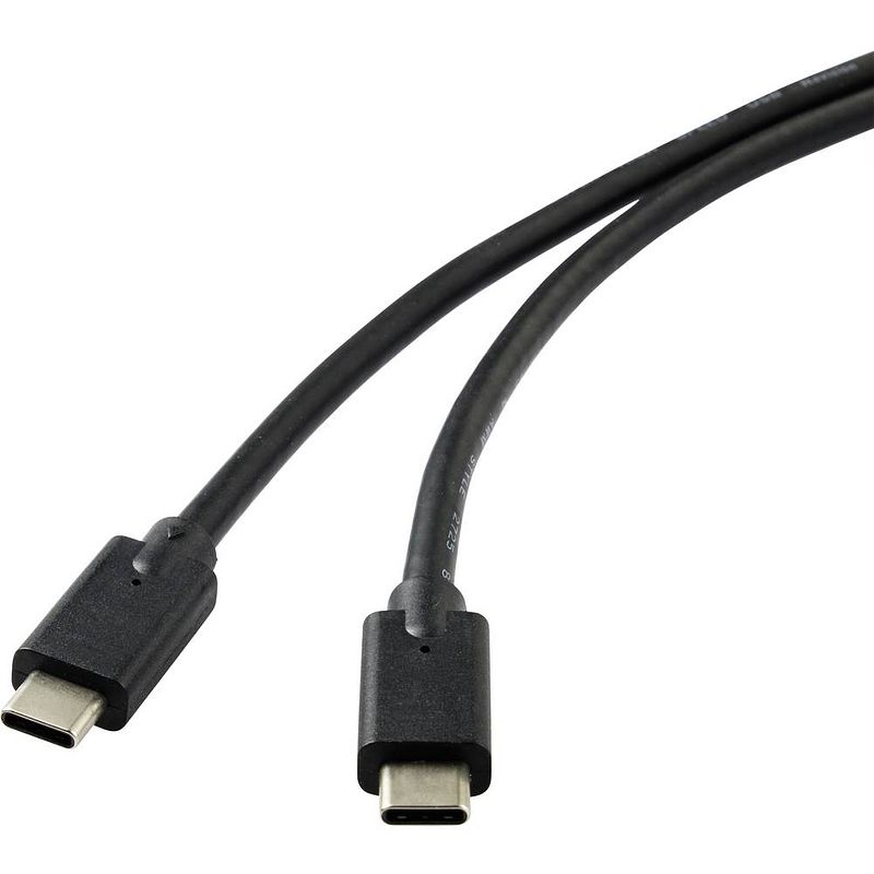 Foto van Renkforce usb-kabel usb 3.2 gen2x2 usb-c stekker, usb-c stekker 2.00 m zwart afgeschermd rf-4531576