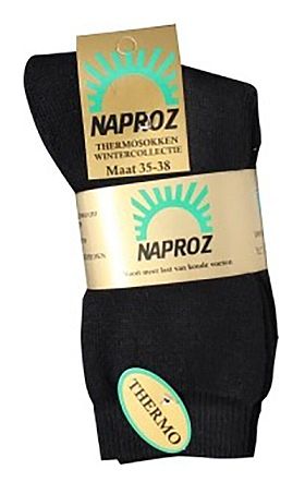 Foto van Naproz thermo sokken zwart maat 35-38 3 paar